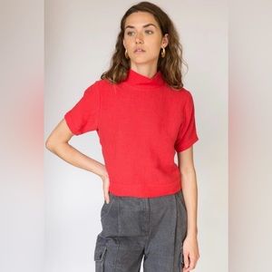 Shades of Grey by Micah Cohen Mock Turtleneck Blouse